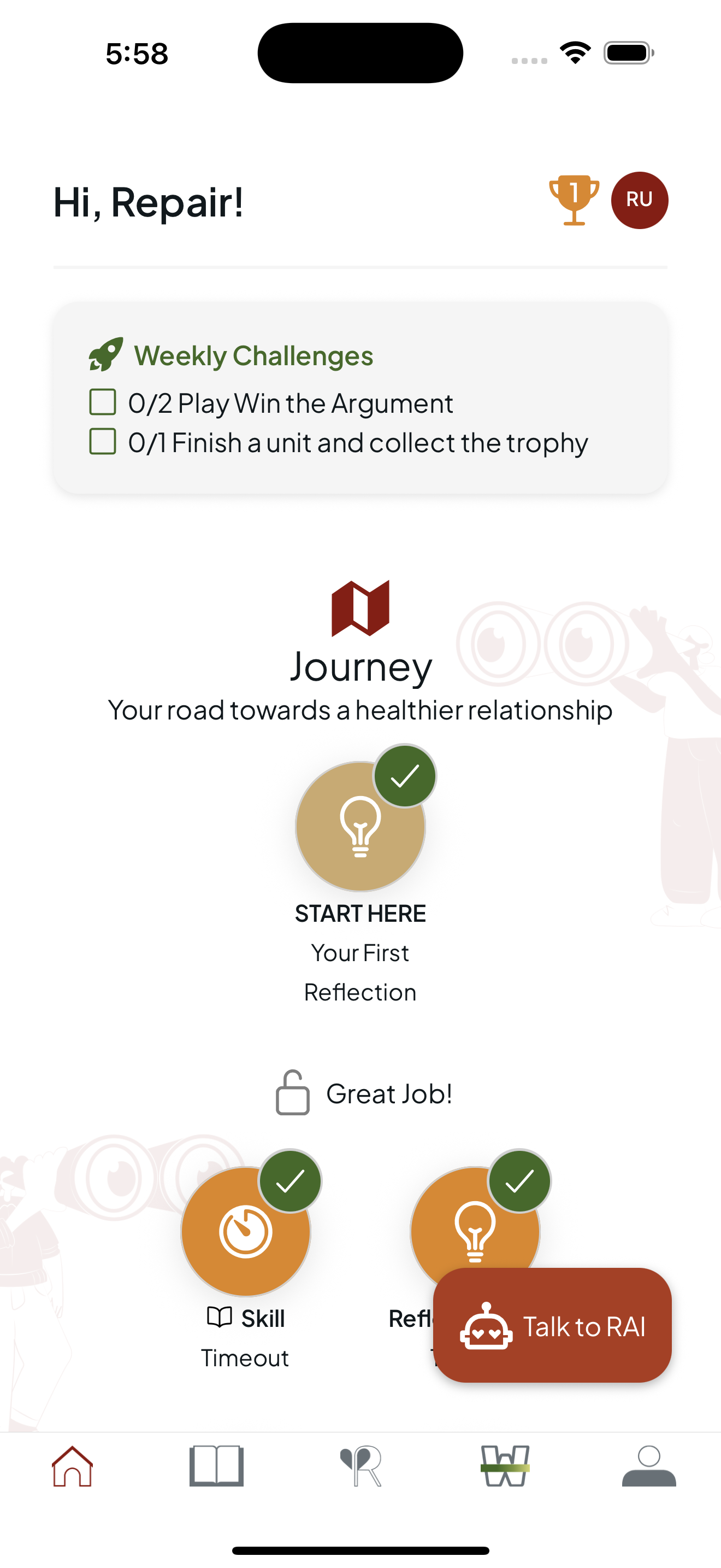 Repair App Interface