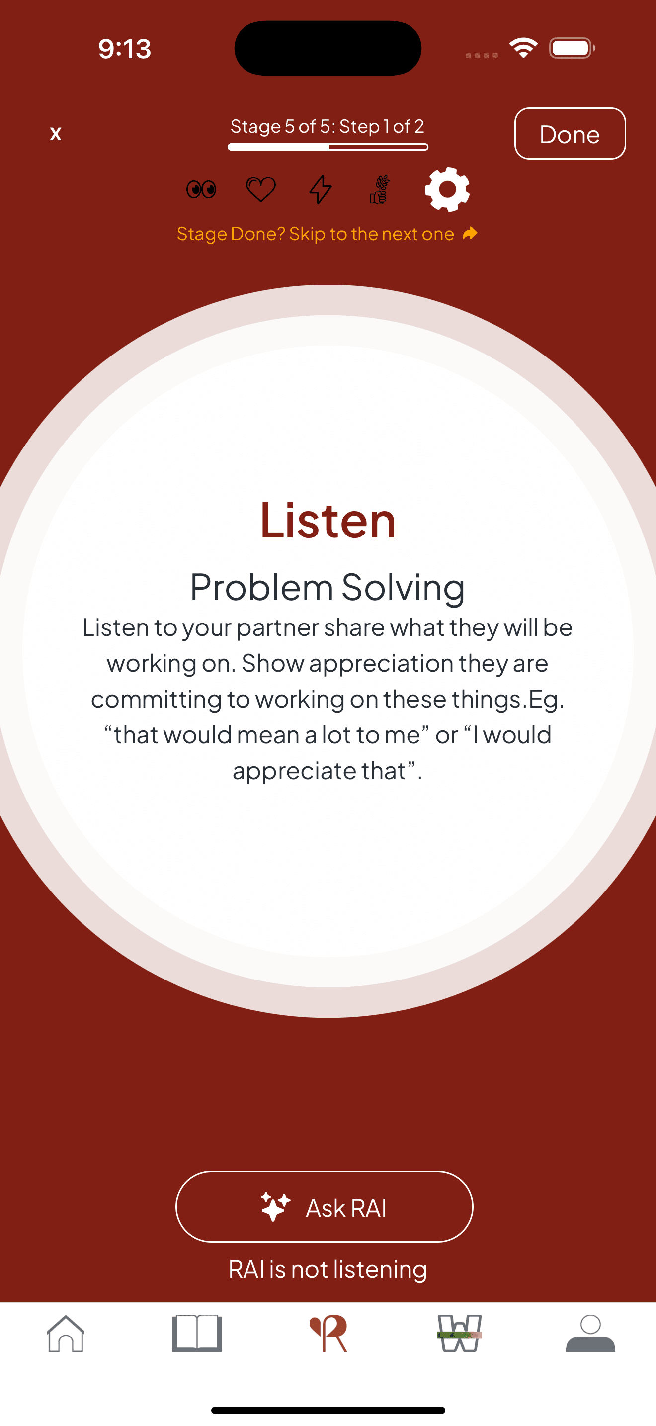 Finding relationship solutions together in the Repair app
