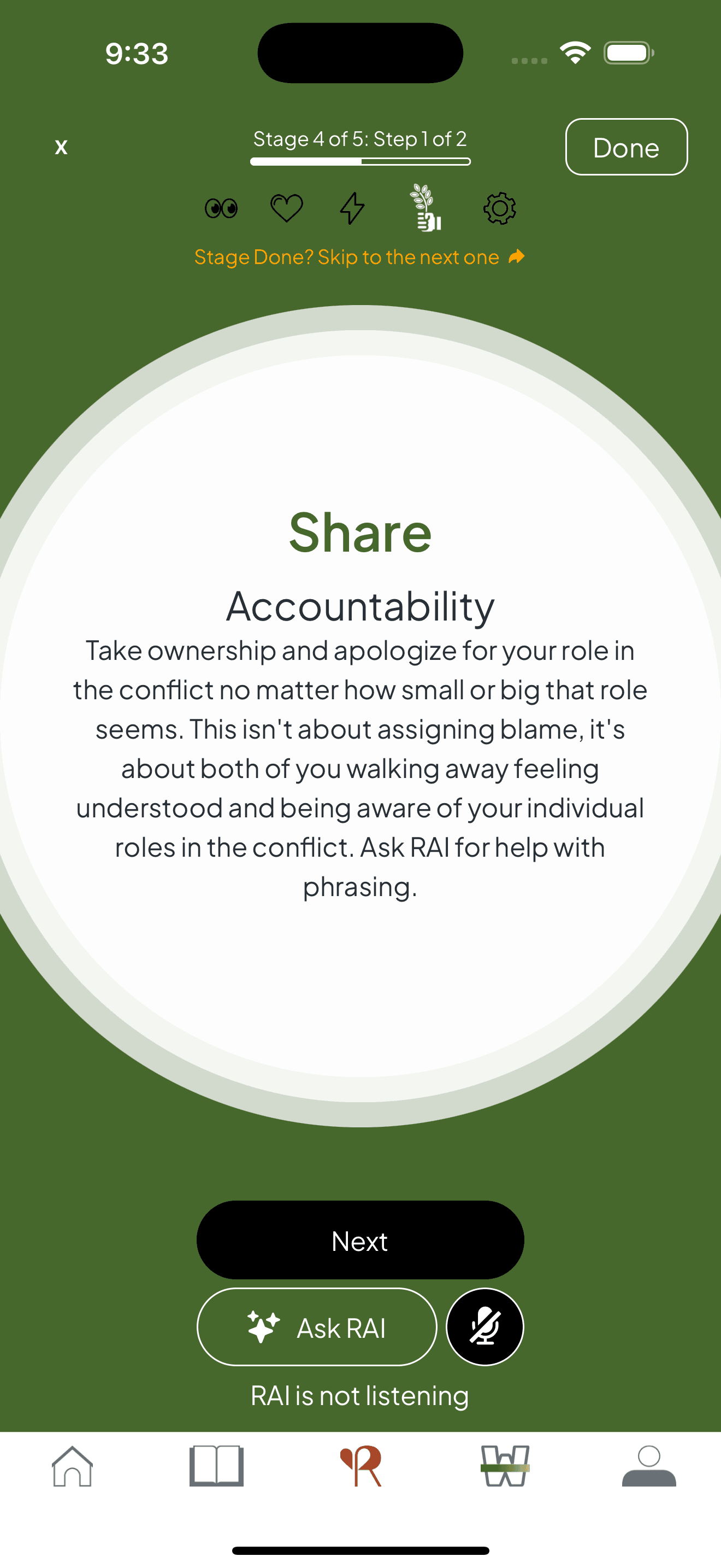 Taking accountability after a conflict with the Repair app